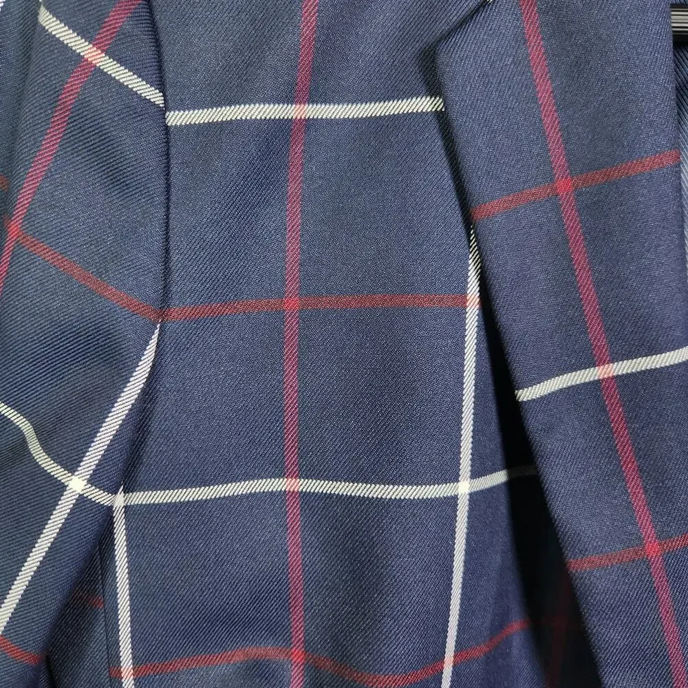 NEW Tommy Hilfiger Blazer Sz 2 Womens Navy Blue Plaid Academia Preppy Old Money - Picture 10 of 16